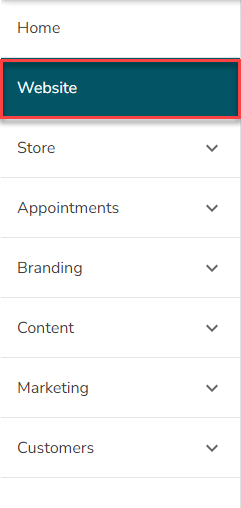 Website menu button
