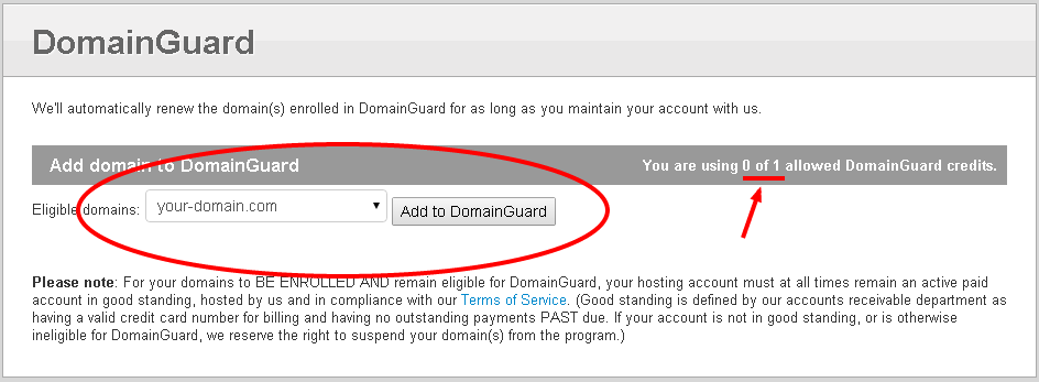 Add to DomainGuard