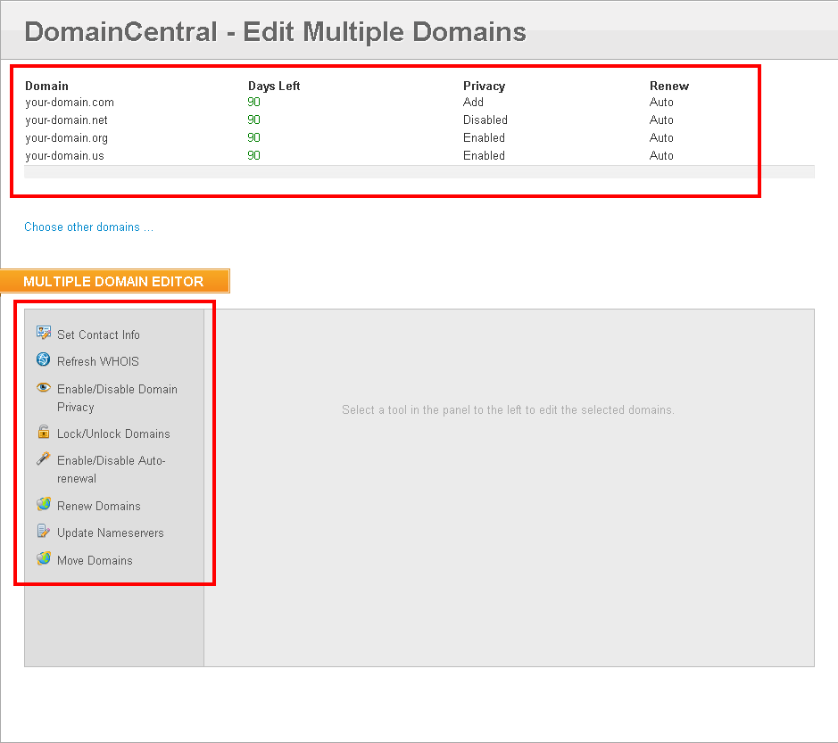 Lock/Unlock Domains