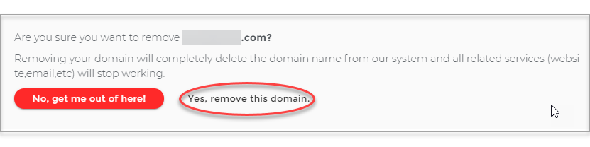 Yes, remove this domain button