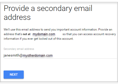 Provide a secondary email address