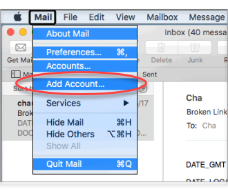 Mail, Add account