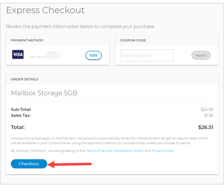 Express Checkout review and payment