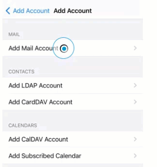 Tap Add Mail Account