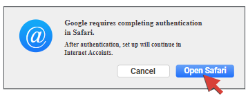 Click open safari if prompted