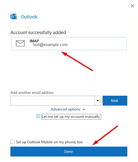 setup outlook to receive mac mail