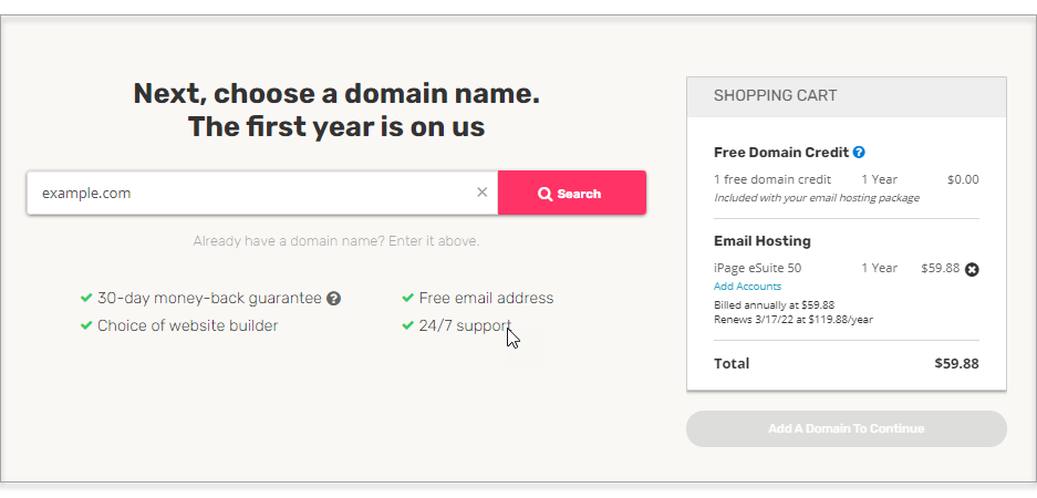 Log in to your Domains Dashboard