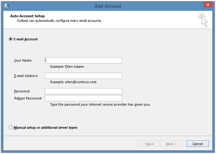 Select Email account