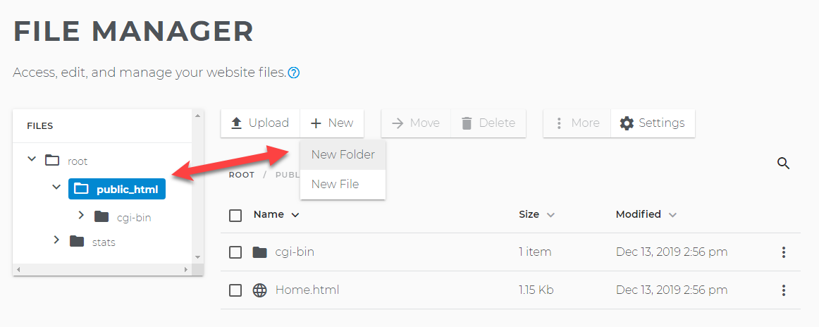 Select a folder to edit