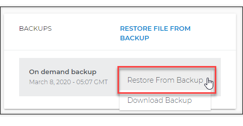 Restore from backup