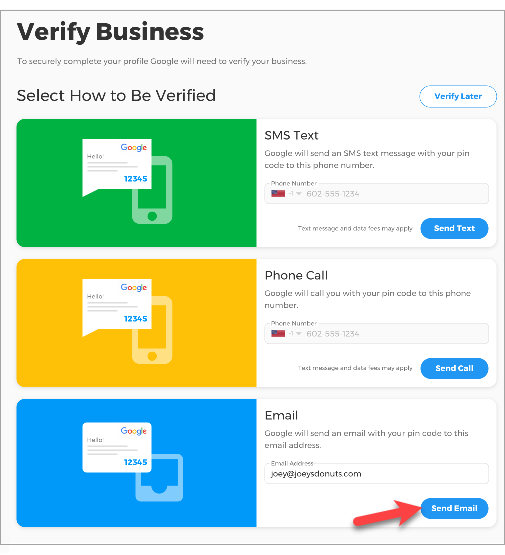Choose how you want to be verified