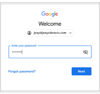 Type in your email password