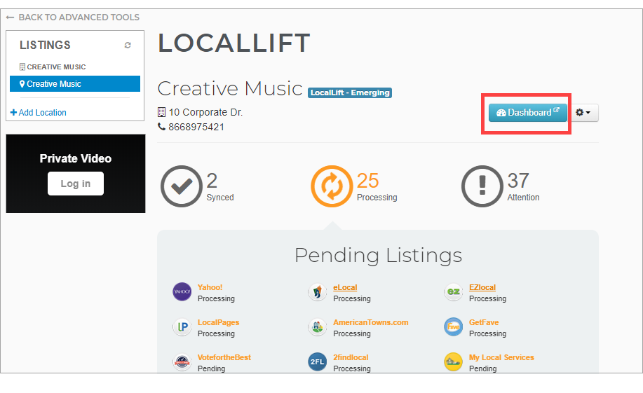 LocalLift Dashboard