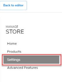 Manage Store Settings