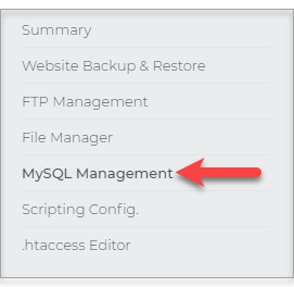 MySQL Management link
