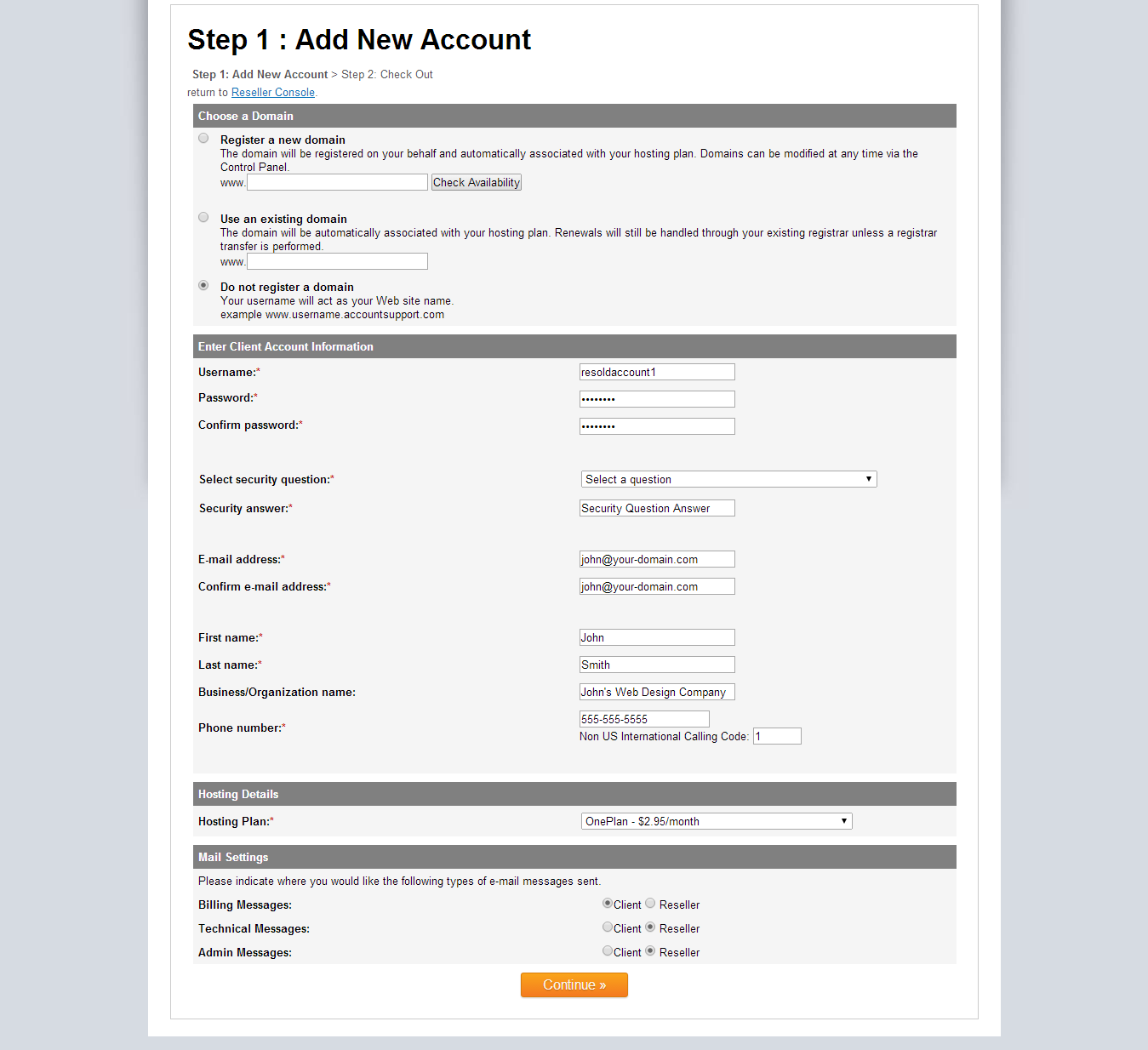 Reseller How to Add a New Resold Account Verio
