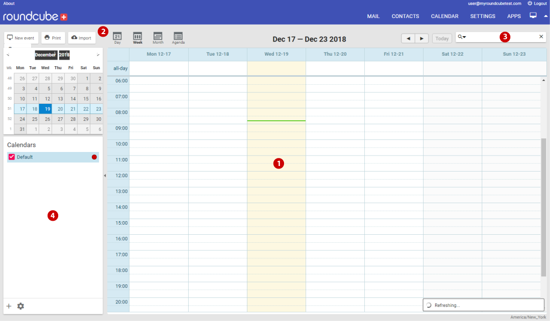 Roundcube calendar