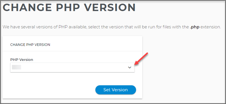 Change PHP version