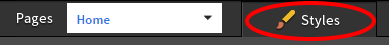 Click Styles at the top of the page