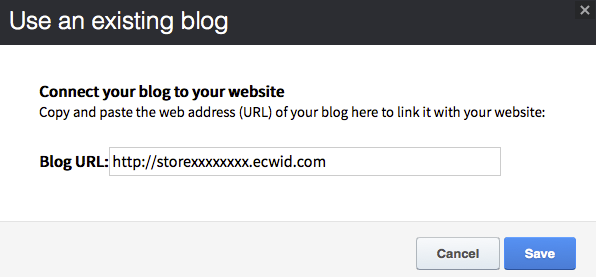 Enter your Ecwid store URL