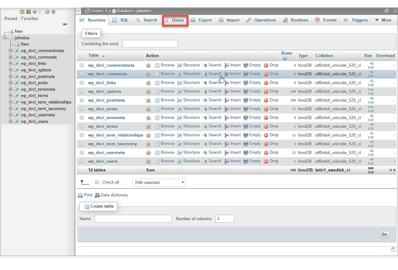 mysql list databases query