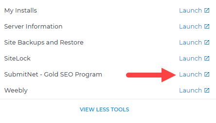 SubmitNet SEO page