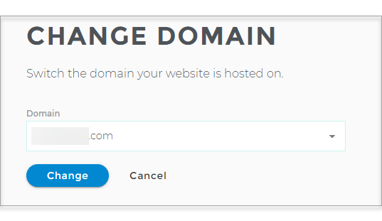 Change domain button