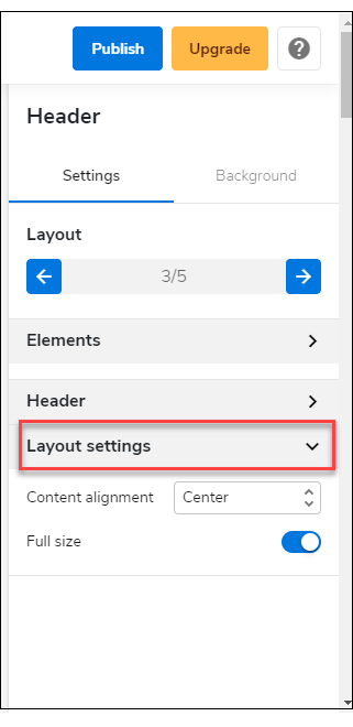 Layout Settings
