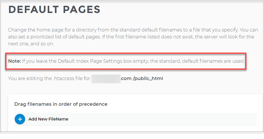 DEFAULT PAGES page