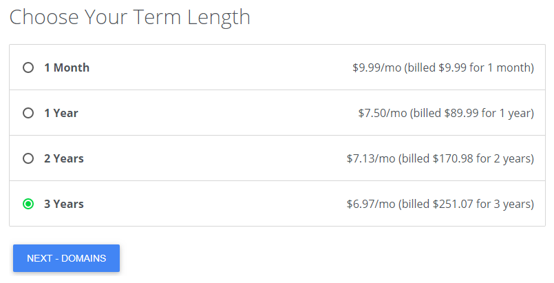 Choose your term length