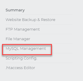 MySQL Management