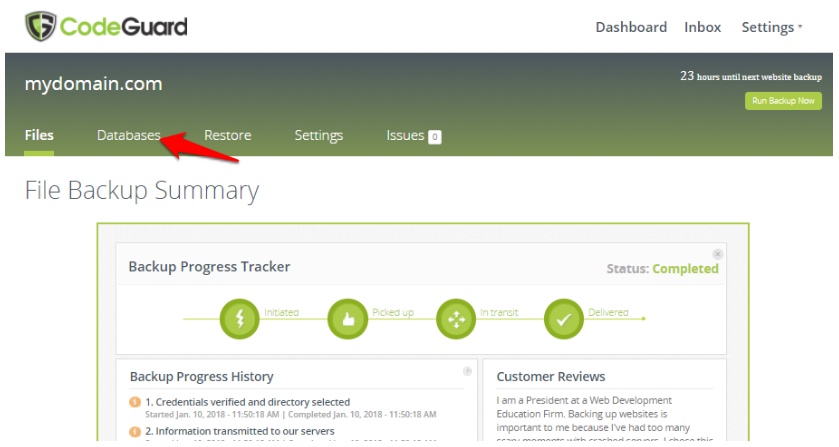 Overview of CodeGuard Setup and Backup Management
