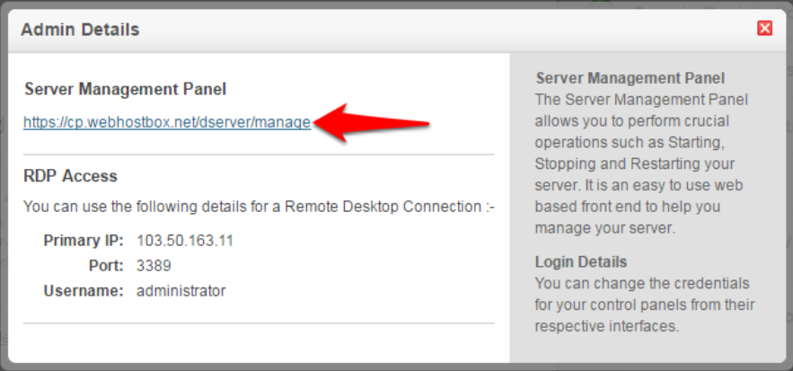 server management panel