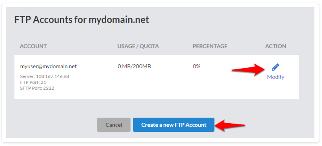 create ftp