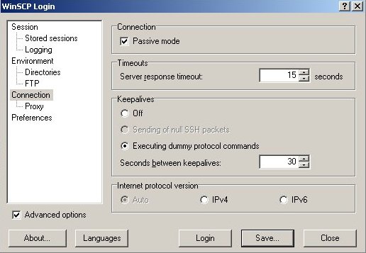 WinSCP Login