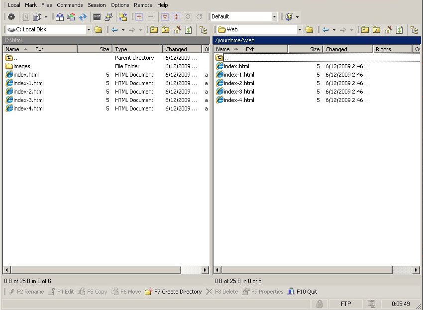 Files transferred to Remote server