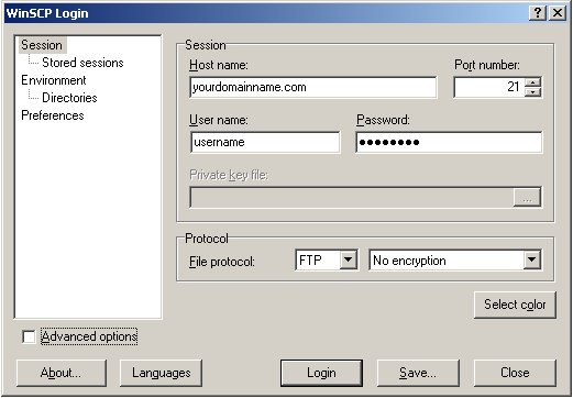 WinSCP Login